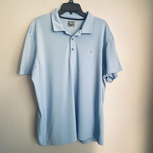 Izod Golf Polo Shirt Men's XL Light Blue Performance Short Sleeve Collared Logo
